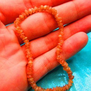 Sunstone 4mm Rondelle 7" Stretchy Gemstone Bracelet